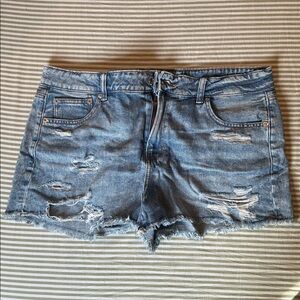 American Eagle Outfitters Distressed Light Blue Denim Shorts